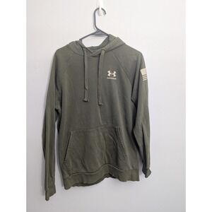 A5 Under Armour Mens Small Freedom Military Green Hoodie Patriotic Service Gear